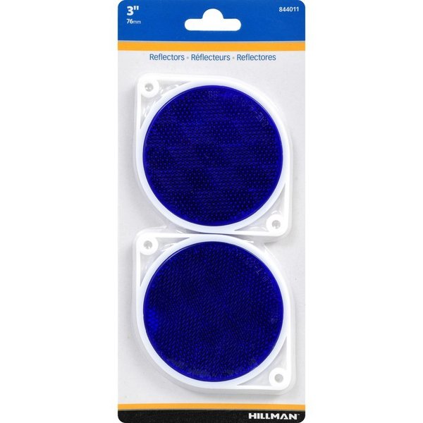 Hillman Round Blue Reflectors 2 pk, 6PK 844011